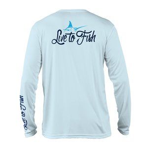 Classic Marlin Long Sleeve UV Shirt, Sky Blue | Live to Fish